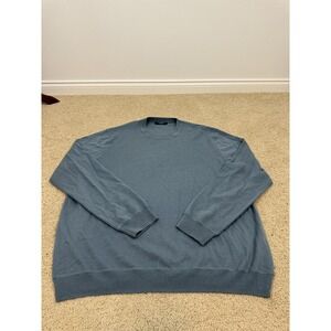 Charles Tyrwhitt Sweater Mens 3XL Blue Wool Cashmere Crewneck Pullover Knit